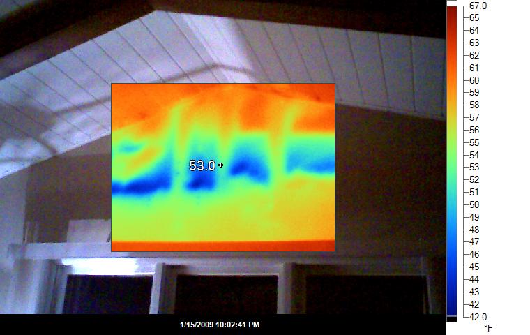infrared image of missing insulation