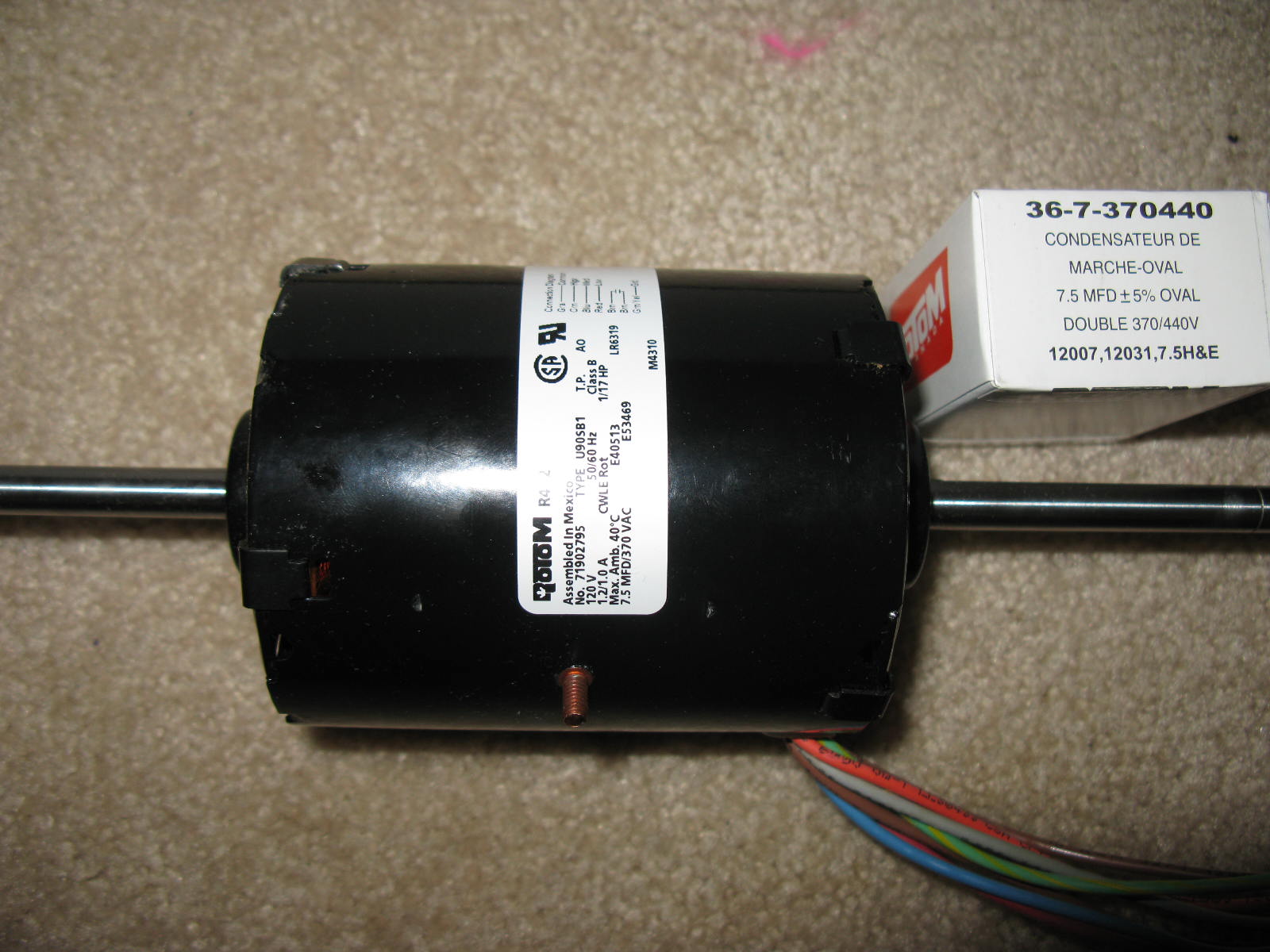 venmar constructo 1.5 motor replacement